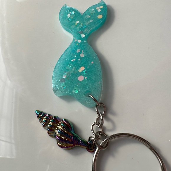 Mermaid keychain blue glitter - Picture 4 of 4